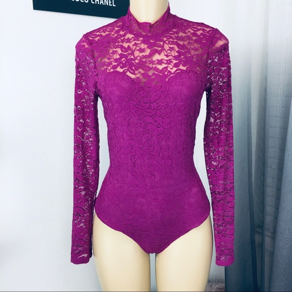 Guess Tops - Guess Purple Lace bodysuit Size S
